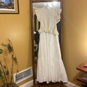 White backless sweater dress